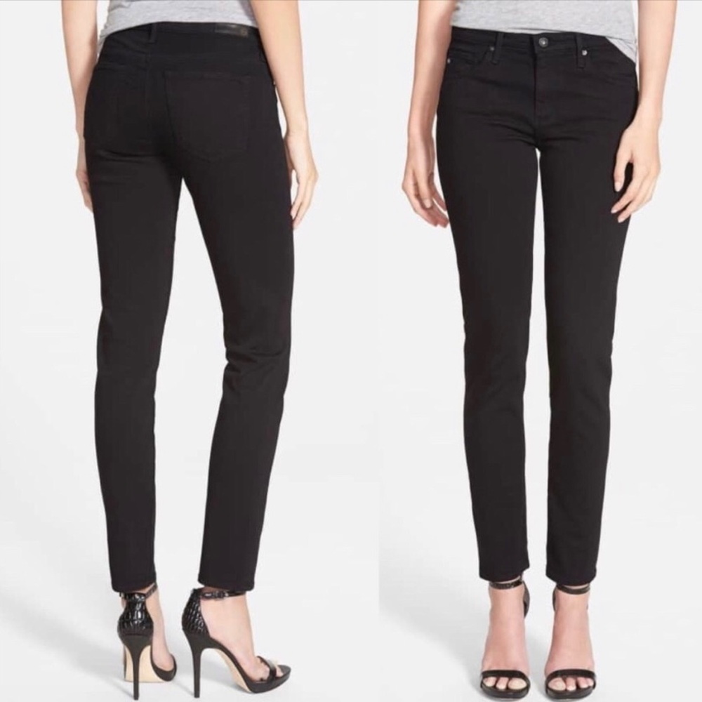 ADRIANO GOLDSCHMIED Cotton Blend Mid-Rise Denim Jeans In Black